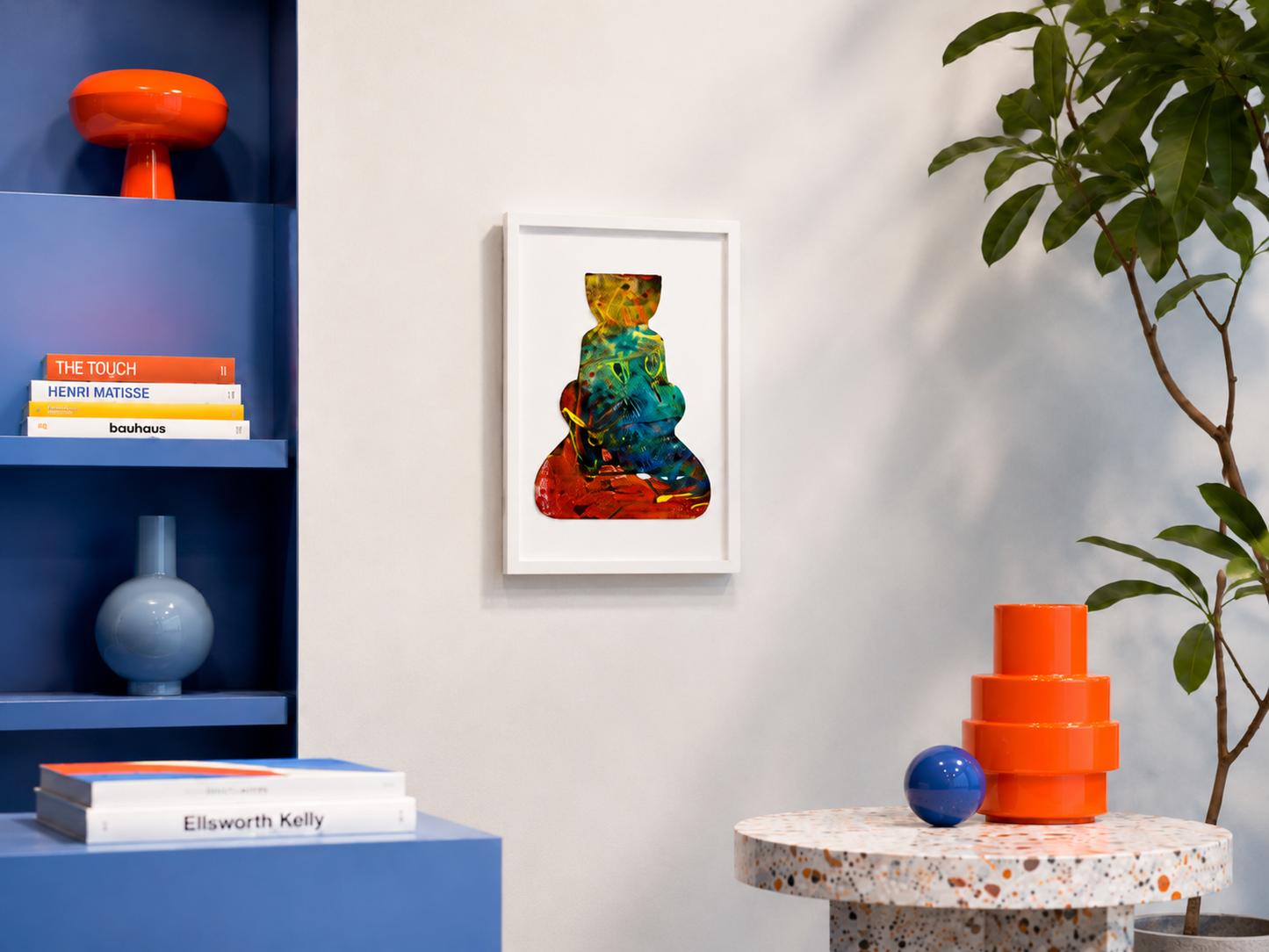 Vase in red and blue