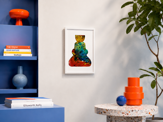Vase in red and blue